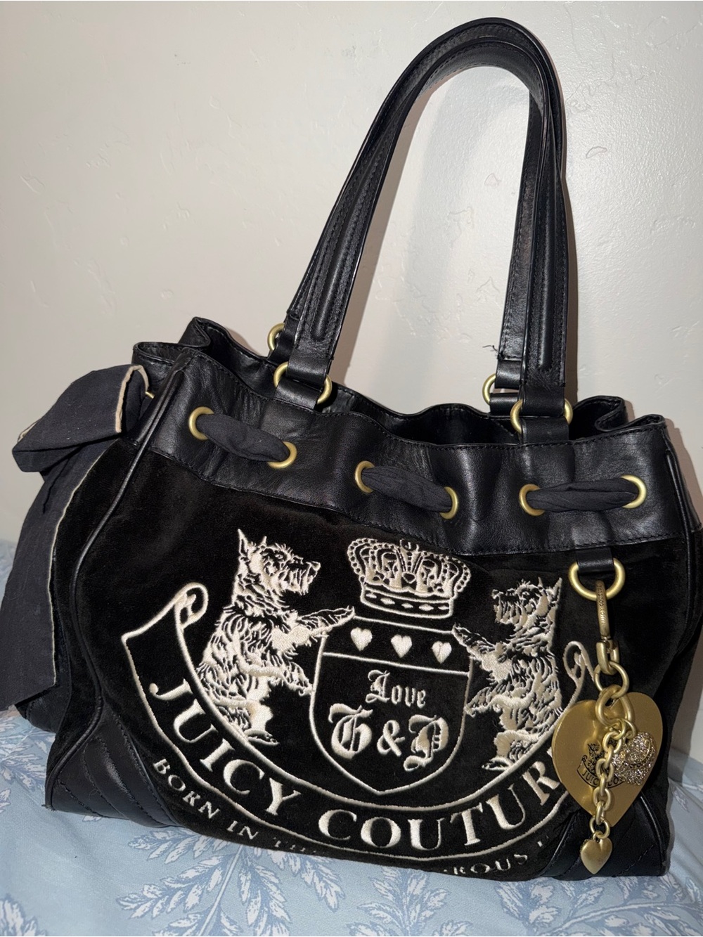 Juicy Couture Black Daydreamer bag with Gold Hardware